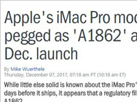 苹果imac pro型号A1862曝光，运行macos 10.13系统