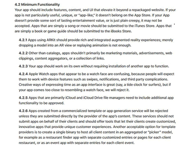 苹果更新app store开发指南，禁止借助模板