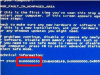 电脑出现蓝屏代码0x00000050是什么原因？如何解决