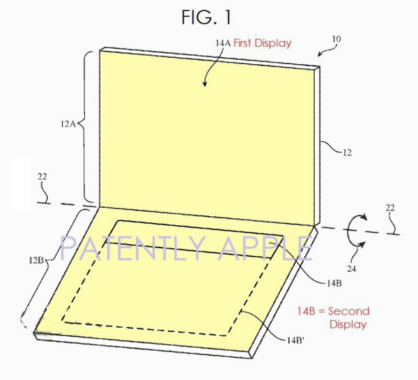 苹果新专利 双显示设备 或用在MacBook系列产品