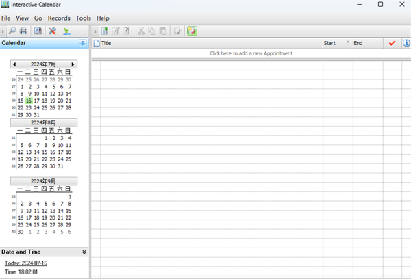 Interactive Calendar